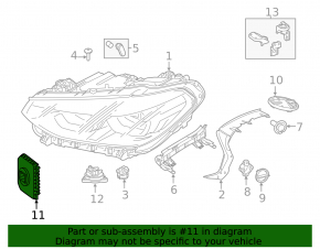 LED Headlight Control Module for the Left Headlight of the BMW 5 G30 17-20