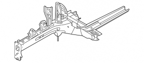 Front right quarter Hyundai Sonata 15-19 blue with central pillar, roof pillar sawed off, butts