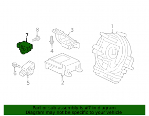 Airbag sensor central cabin Honda Accord 13-17