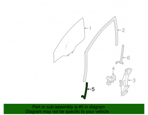 Front Left Door Glass Guide Front Nissan Sentra 13-19