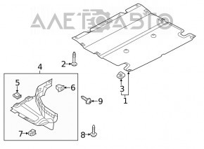 Audi Q5 80A 21-24 MHEV, PHEV front right mudguard liner tear