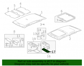 Front light for Lexus IS200 IS300 99-05, gray, under the sunroof