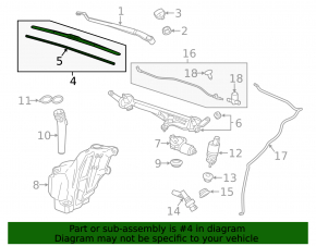Wiper arm right Chevrolet Malibu 13-16