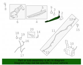 Subaru B9 Tribeca rear wiper arm
