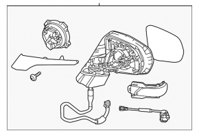 Side mirror left Lexus RX350 RX450h 21-22 turn signal, heating, auto-dimming, BSM, camera