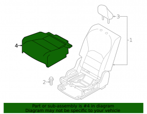 Rear seat cushion, 2nd row, right, Infiniti QX50 19-21, black leather
