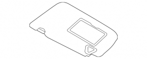 Left Nissan Leaf 18-24 gray visor with backlight without hook for cleaning