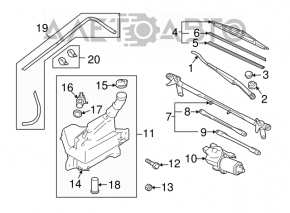 Right wiper arm for Mazda6 09-13