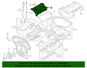 Right valve cover Infiniti Q50 16-24 3.0
