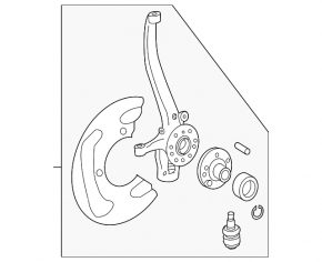 Trunnion with hub front left Mercedes X164 GL