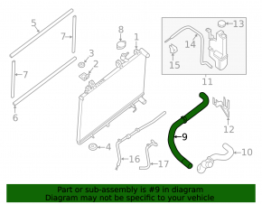 Upper cooling hose for Nissan Murano z52 15-21