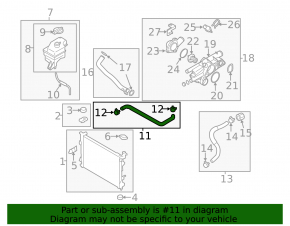 Upper cooling hose Kia Optima 11-15 2.4