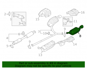 Muffler rear part barrel left Hyundai Sonata 11-14 2.0