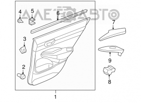 Rear left window lift control for Honda Civic 4D 06-09