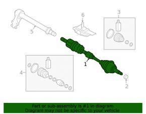 Drive axle shaft front right Hyundai Kona 18-21 1.6T, FWD