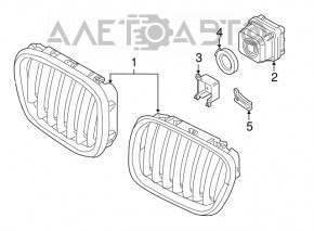 BMW X5 F15 14-18 Pure Excellence Chrome Right Nostril Grille