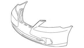 Bare front bumper Lexus ES350 10-12 for parking sensors, without washers