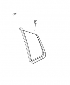 Window blind glass rear right Jeep Compass 17-24 black tint