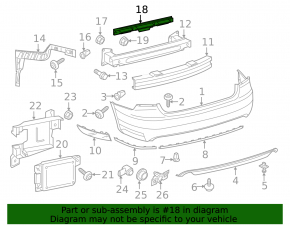 Rear bumper mount central VW Passat b8 16-19 USA
