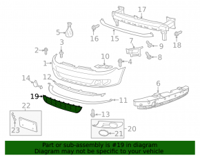 Lower grille of the front bumper VW Golf 10-14 black structure, chrome frame
