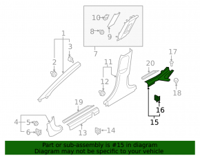 Hyundai Ioniq 17-22 black, scratched inner rear right door sill plate