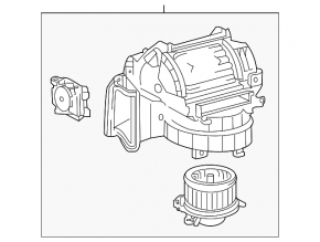 Bare fan housing, right side of Lexus ES350 07-08