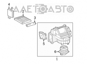 Bare fan housing, right side of Toyota Highlander 2013