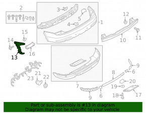 Rear bumper mount left Audi Q3 8U 16-18
