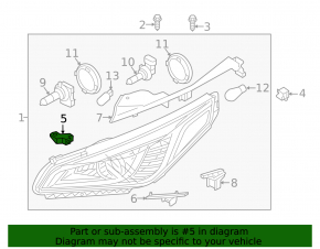 Upper inner left headlight mount Hyundai Sonata 15-17