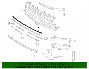 Upper front bumper grille molding for Porsche Cayenne 24-26