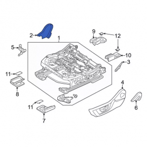 Black passenger seat trim, left side, Ford Mustang mk6 18-23