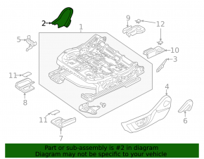 Black passenger seat trim, left side, Ford Mustang mk6 18-23