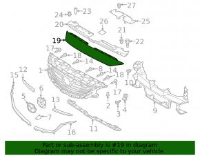 Upper radiator grille trim Mazda 6 14-17