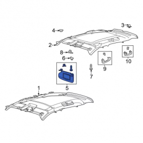 Right visor Ford Escape MK4 20-22 beige, without hook, for backlight