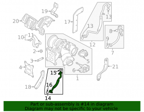 VW Atlas 18-23 2.0T Turbocharger Oil Drain Pipe