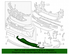 Front bumper central protection for Volkswagen ID.4 23-25