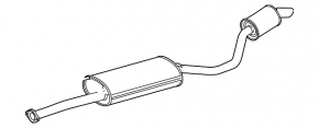 Rear muffler with barrel for Toyota Highlander 14-16 3.5
