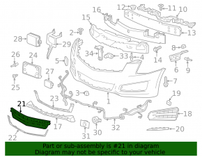 Lower grille of the front bumper with molding Cadillac ATS 13-14 prerest