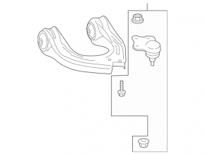 Upper front right control arm for Mercedes W211 rwd