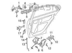 Upper rear right door hinge for Mercedes W211