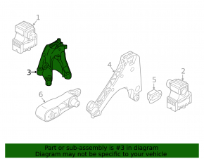 Right engine mount bracket for BMW i3 14-21 REX, type 2