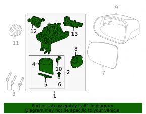 Side mirror right Volvo XC90 16-23 turn signal, heated, auto-dimming, BSM, camera