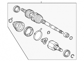 Front left half shaft for Toyota Prius 50 16-22, rusty