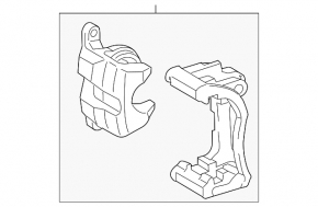 Rear right brake caliper assembly for Lexus IS 14-15