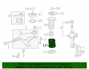 Front left spring Toyota Prius V 12-17 SenSen