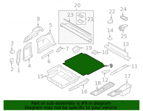 Trunk floor BMW X5 F15 14-18 black for 2 rows