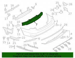 VW Jetta 15-18 USA Rear Bumper Absorber