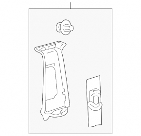 Toyota Prius 50 16-18 center pillar trim, right upper belt with cut