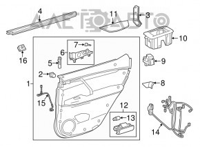 Door trim card rear left Lexus RX350 RX450h 16-17 leather black, Mark Levinson