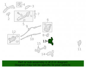 Upper rear left door hinge for Honda Civic XI FE/FL 22-24